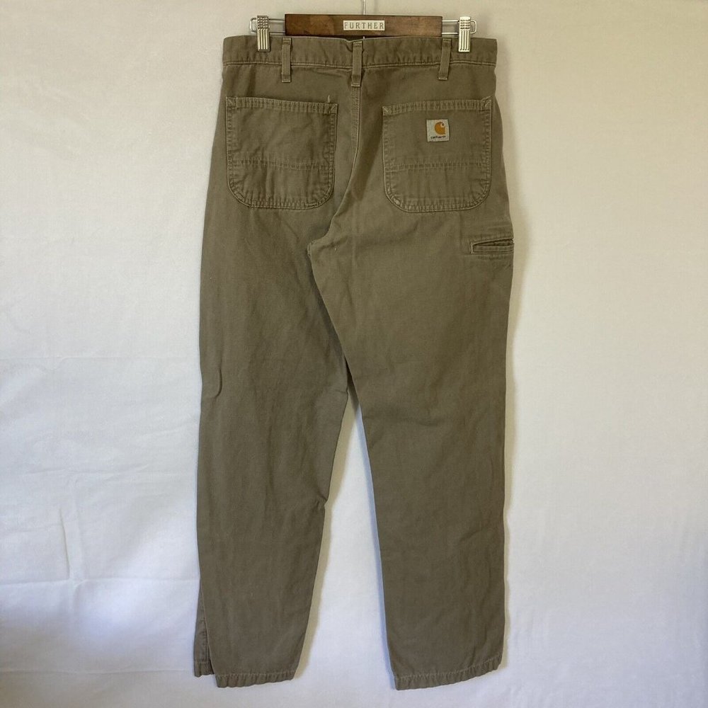 Carhartt B299 MUS Relaxed Carpenter Brown Canvas Pants Jeans Mens 32x34 Workwear